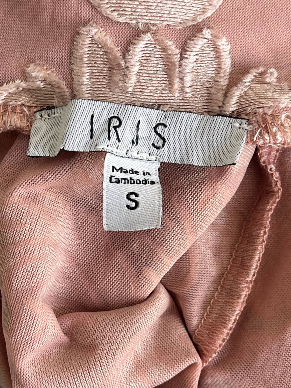 iris Dusty Rose Mock Neck Lace-Embroidered Long Sleeve Bodysuit Small Top New - Picture 6 of 6